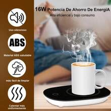 Calentador de Tazas Eléctrico con Sensor Inteligente, Placa Calentadora de Café 16W, Mantiene Calor para Café, Té y Leche, Uso en Oficina y Hogar (Sin Taza) - Negro - Ver 9