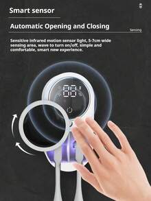 1pc Smart Toothbrush Sterilizer, USB Rechargeable Wall-Mounted Toothbrush Holder, Multi-Function Toothbrush Rack, Smart Sensor Toothbrush Storage Box, Sterilizing Toothbrush Holder, No-Drill Wall-Mounted Toothbrush Holder With 2 Brush Head Slots, Couples Toothbrush Holder, Suitable For Home, Bathroom, Hotel And Dormitory, Beautifully Packaged, An Ideal Gift Choice. - Multicolor - View 9