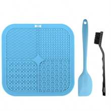 宠物舔舐垫，带吸盘的慢食碗，适用于猫狗训练、洗澡和美容 - 彩色 - 查看 2