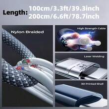 MFIGIGK USB-C 转 Type-C 充电线，USB-C 快速充电数据线，兼容 Apple 17/16/15/15 Pro/15 Pro Max/15 Plus/Pro/Galaxy S25/S24/S23 Ultra。快速充电 Type-C 数据线 - 彩色 - 查看 3