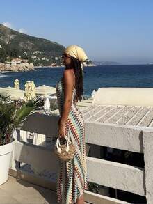 Đầm maxi không tay phong cách Bohemian - Đầm chữ A dáng suông, thoải mái, thích hợp cho kỳ nghỉ hè, dự tiệc, thanh lịch dành cho nữ. - Nhiều màu - Xem 3