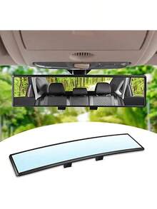 High Definition Car Rearview Mirror, Universal Clip-On Panoramic Rearview Mirror For Cars, SUVs, Trucks, And Vehicles - 黑色的 - 查看 1