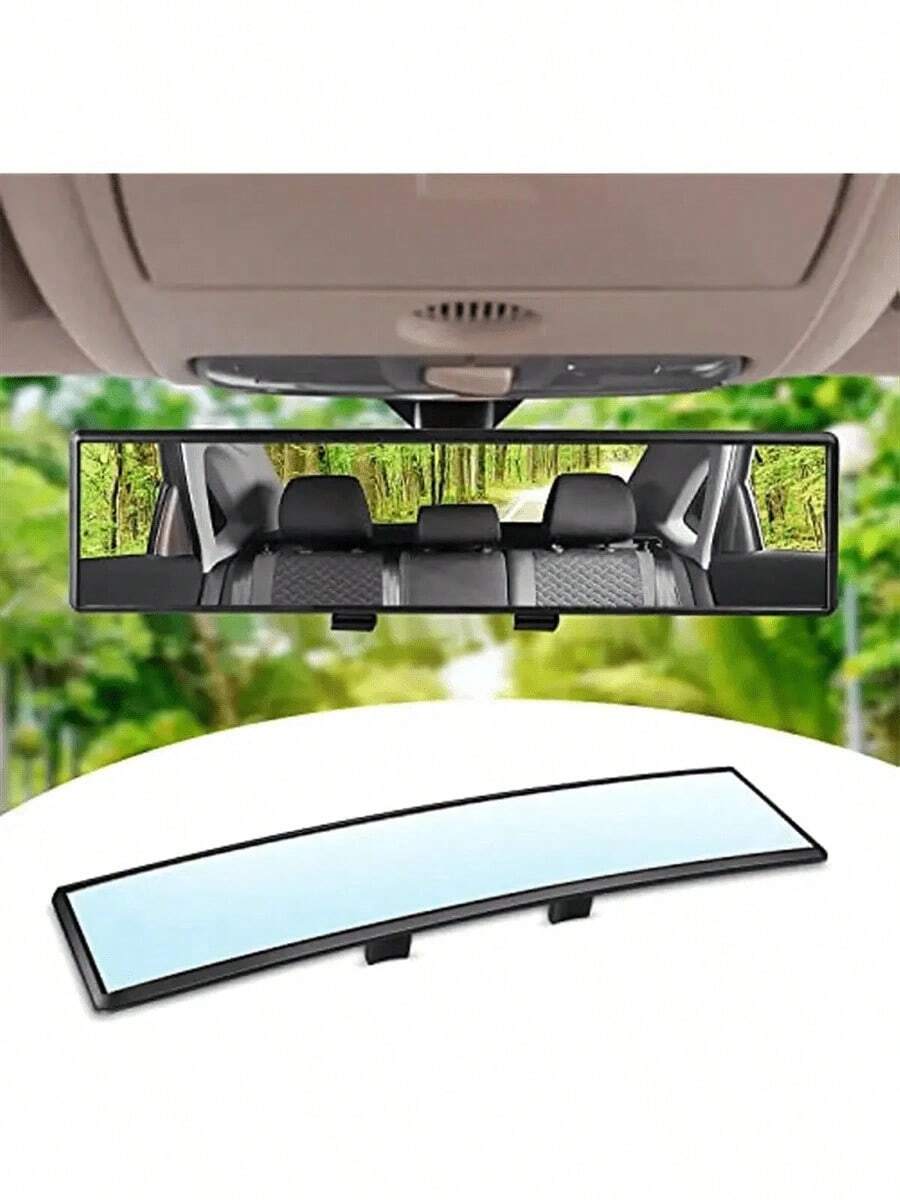 High Definition Car Rearview Mirror, Universal Clip-On Panoramic Rearview Mirror For Cars, SUVs, Trucks, And Vehicles - 黑色的 - 查看 1