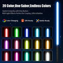 MAMXUAN Đồ chơi trẻ em (1/2 chiếc), tay cầm hợp kim nhôm, 20 chế độ đèn RGB, 3 hiệu ứng âm thanh, lưỡi dao kép có thể tháo rời, trải nghiệm xem phim sống động, đạo cụ hóa trang Halloween, Giáng sinh, Phục sinh, quà sinh nhật, đồ chơi cho bé trai. - màu đen - Xem 7