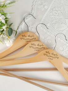 Customized Text/Logo Thick Wooden Clothes Hanger, Non-Slip Garment Holder, Wooden Clothes Rack, Pants Hanger, Clothing Rack - Colorful - View 9