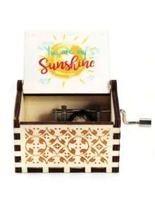 1 pieza Caja de música de madera vintage con manivela manual, grabada con "Eres mi sol", regalo ideal para cumpleaños, Navidad, Día de San Valentín, Día de la Madre y otras ocasiones especiales para amigos, familia, colegas, cónyuges - Multicolor - Ver 14