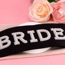 Black Bridal Sash & Veil Party Accessories, Chic & Fashionable Wedding Theme Design, Bridal Shower Decorations, Engagement Gift For Bride - Veil Set - View 4