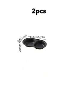 Bộ 1/2 bát đựng gia vị bằng nhựa đen có ngăn, khay đựng đồ ăn nhẹ hình bầu dục, có thể tái sử dụng, an toàn với máy rửa chén, thích hợp đựng nước tương, gia vị, đồ ăn nhẹ, dùng trong tiệc tùng, nhà bếp, sushi, nước chấm, trái cây, đồ nướng, món tráng miệng. - Nhiều màu - Xem 7