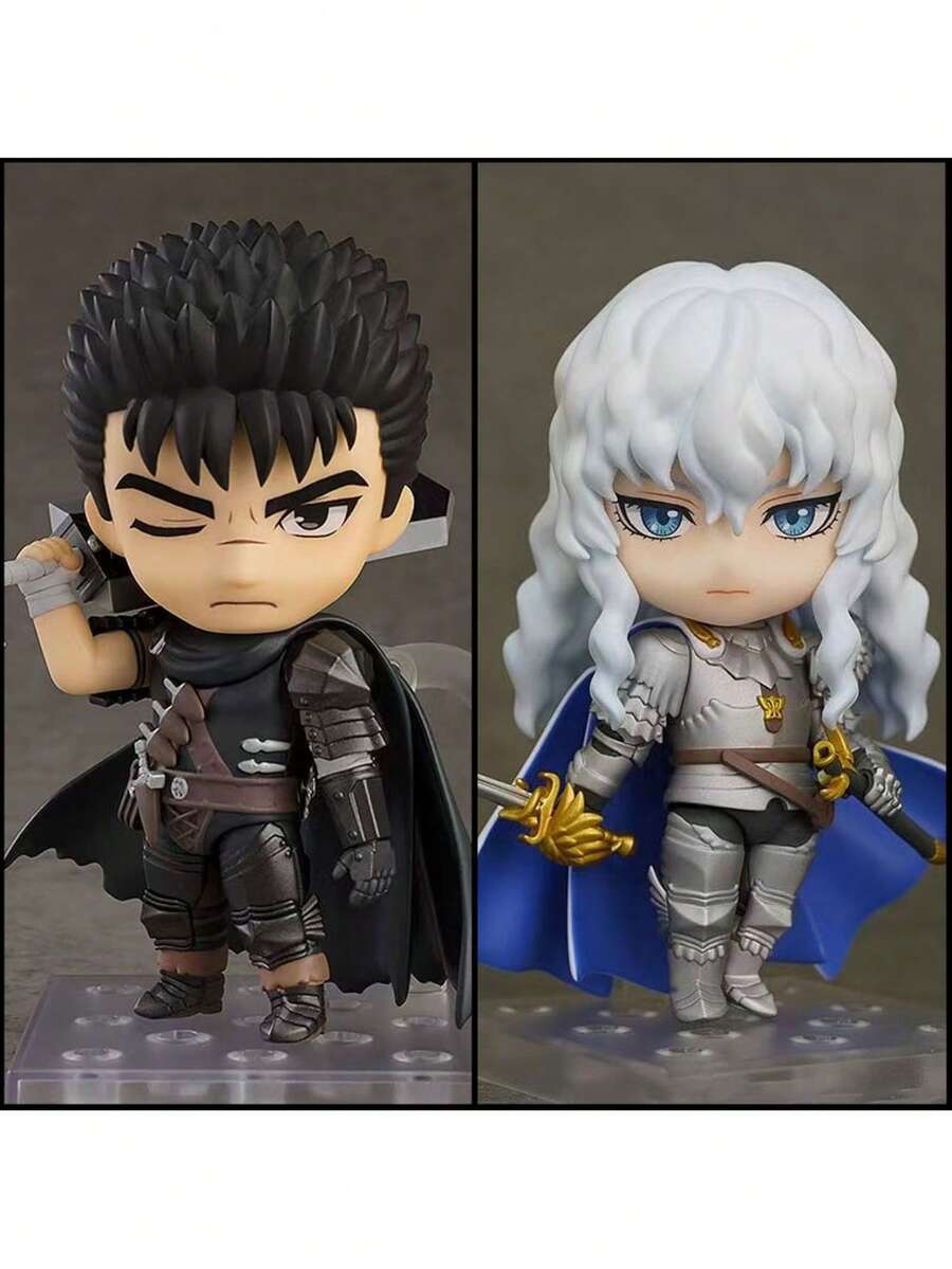 10cm Anime Collectible Figure, Fully Posable Toy Model, Guts Black Swordsman Statue, Anime Character Figurine, Stylish Black Knight Decor, Anime Merchandise Collectible Model - Multicolor - View 1