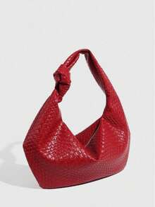 1 chiếc túi đeo chéo dệt nổi dành cho nữ, túi xách tay nữ, túi đeo vai bằng da mềm kiểu retro, túi công sở dung tích lớn, món quà tuyệt vời. - M2013 - Xem 11