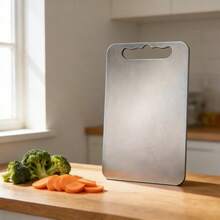 Premium Stainless Steel Cutting Board, Double-Sided Design, Material, Suitable For Kitchens And Dining Areas. Ideal For Slicing Vegetables, Fruits, And Meats. Convenient, Portable, And Versatile-An Essential For Home Cooking. - 3pcs - View 11