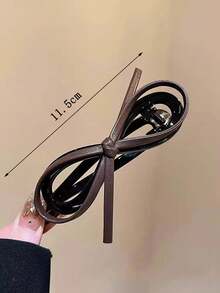 2个/3个装女士皮革蝴蝶结扭结发夹，大号防滑发夹，适合优雅盘发造型 - 彩色 - 查看 4