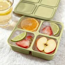1pc Square Silicone Ice Cube Tray With Lid, Flexible Freeze Mold Easy Release, Suitable For Storing Meat Broth, Leftovers And Meal Prep, Making Cocktail Whiskey Clear Ice Cubes, Dishwasher And Reusable - Multicolor - View 2