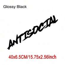 40x6.5cm Creative Anti-Social Style Car Windshield Sticker, Motorcycle Window Vinyl Decal, Universal Fit For Audi, Subaru, Chevrolet, GMC - A - View 7