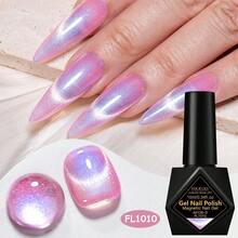 FOUR LILY 10ml 极光珍珠磁性猫眼凝胶指甲油，6 色全息闪亮 UV/LED 可卸凝胶，持久美人鱼珍珠光泽指甲油 - 彩色 - 查看 8