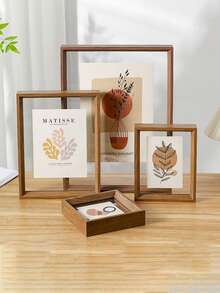 双面相框，高透明亚克力玻璃木纹塑料复古相框，DIY相框，适合放置照片。适用于客厅、卧室装饰、节日派对、生日礼物、家居装饰、室内装饰、创意桌面植物标本收纳、情人节礼物、毕业礼物、毕业季照片收纳。 - A - 查看 4