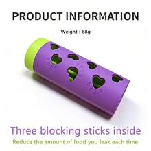 1pc New Detachable Pet Slow Feeder Toy | Chew-Resistant Snack Rolling Cylinder, Energy Consumption & Boredom Relief Tool, Suitable For Medium/Small Cats & Dogs, Indoor/Outdoor Use - Purple - View 6