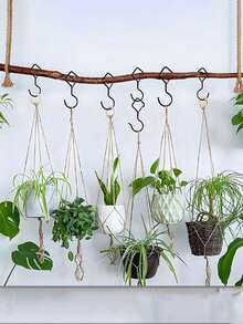 5pcs Heavy Duty S-Shaped Hanging Hooks With Safety Latch, Rust-Resistant Metal Hooks With Safety Clasp Design, Suitable For Hanging Plants, Pots, Towels, Bags, Kitchen And Wardrobe Organizers - Multicolor - View 3