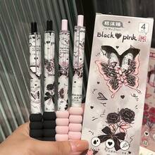 Bộ 4 cọ trang điểm nhanh khô Ins-Style Super Eye-Catching ST họa tiết hoa bướm, tràn đầy vẻ nữ tính; Bút bi màu trung tính, bút đen, vật dụng thiết yếu cho mùa tựu trường. - nhiều màu - Xem 2
