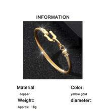 1pc Plated Dual-Tone Open Bangle Bracelet, Gift - Yellow Gold - View 5