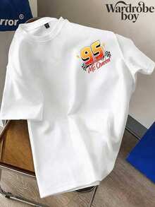 Disney Printed T-Shirt,Men's Lightning McQueen, Disney Cars Hoodie, Pixar Cars Radiator Springs TT-Shirt,Unisex,High-Quality Pure Cotton T-Shirt,Suitable For All Seasons, Comfortable And Breathable| Exquisite Design | The Best Choice For Giving Gifts - 白色 - 查看 3