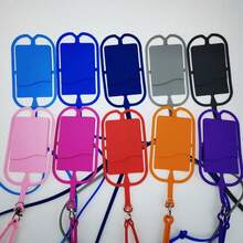 Adjustable Neck Strap Phone Holder With Crossbody Strap, Card Pocket, Universal Silicone Neck Strap - Multicolor - View 7