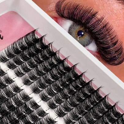 Hinarin 144 Pcs Cluster Eyelashes D Curl Grafting Individual Volume Lashes Extension Makeup Tool For Natural And Dramatic Look Fake Eyelashes DIY At Home Lash Clusters,Eye Lash Clusters,Individual Eyelashes,Lashes,Fake Lashes