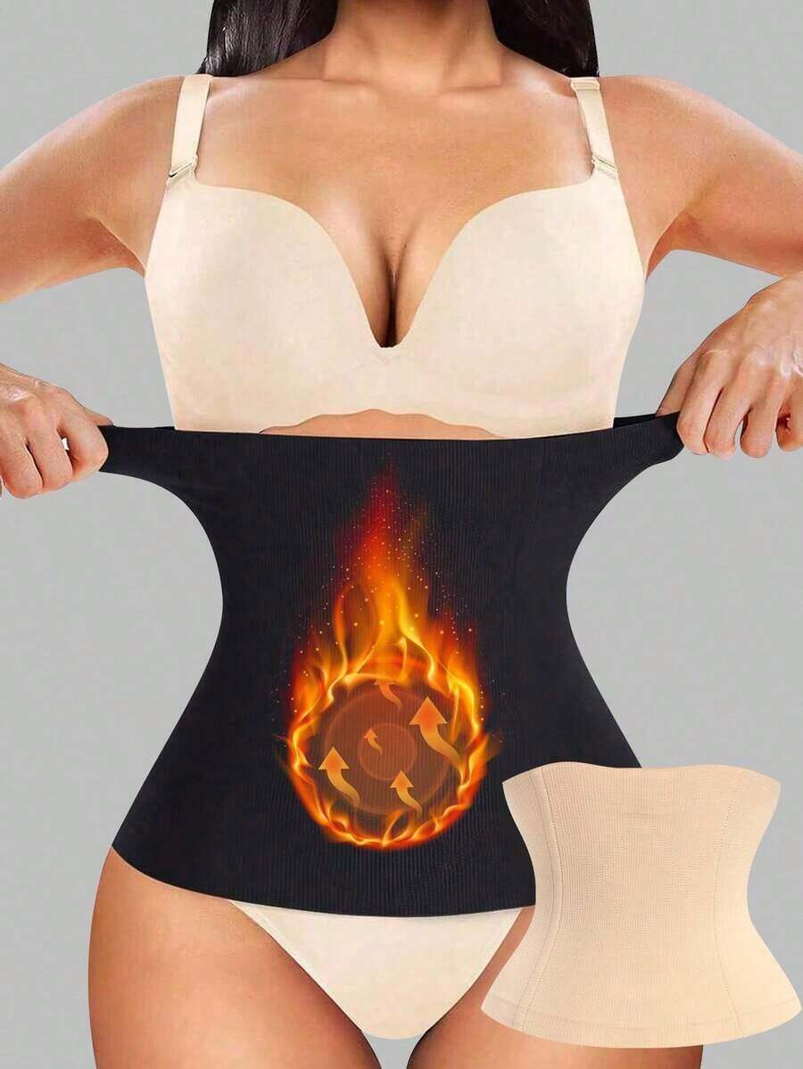 1pc Women's Waist Trainer Belt, Sculpting Tummy Control Shapewear For Sport, Fitness, Yoga, Weight Loss Exercise Waist Belt Suitable For Workout Home Sports And WalkWomen Seamless Slimming Bodysuit High Waist Tummy Control Butt Lifting Push Up Body Shaper Soft Breathable High Stretch No Roll Up Skin Friendly Shapewear For Daily Commute Dating Outing Party Night Home Casual & Body Shaping - 黑色 - 查看 1