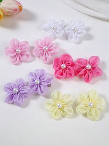 10个仿真鸡蛋花发夹，海滩度假照片装饰花卉发饰，适合女孩 - 彩色 - 查看 5