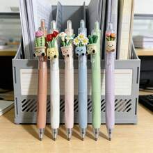 Bộ 6 bút bi rút hình cây cỏ sáng tạo, ngòi 0.5mm, khô nhanh, kiểu dáng tối giản, trung tính, viết trơn tru; thích hợp cho việc viết nhật ký và vẽ; lựa chọn tốt nhất cho việc viết và sử dụng văn phòng; phần thưởng trong lớp học, quà tặng ngày lễ, đồ dùng học tập/văn phòng. - Bút ép hoa sáng tạo - Xem 6