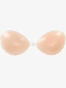 隐形粘性文胸，无肩带露背硅胶粘性聚拢文胸，可重复使用防水隐形文胸，无缝乳贴，适用于婚纱、派对和露背装，母亲节礼物 - 杏色 - 查看 5