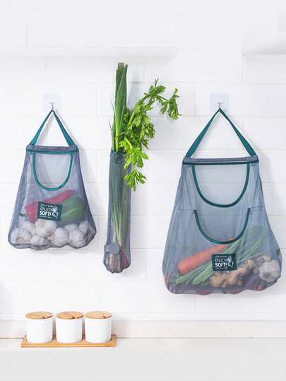 1 Túi lưới đựng đồ nhà bếp đa năng - Giá treo tường, thích hợp đựng trái cây, rau củ, gừng và tỏi, túi lưới dung tích lớn, dụng cụ sắp xếp và bảo quản đồ dùng nhà bếp, đồ dùng nhà bếp đa năng, giỏ lưới tiết kiệm không gian nhà bếp, phụ kiện nhà bếp (Vui lòng kiểm tra kỹ kích thước trước khi đặt hàng)