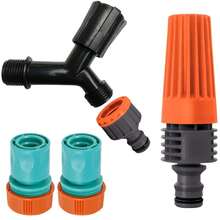 Esguicho Para Engate Rápido Com Jato Regulável + Torneira 1/2" + Engate Rápido 3/4" e 5/8" + Bico Torneira Engate Rápido - A - Visão 1