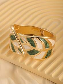 1 Peça Pulseira de Bracelete Volumoso de Folhas de Resina Vintage Colorida e Opulenta para Mulheres, Estilo de Uso Diário, de Escritório, de Boate, de Rua, de Música, de Carnaval, Joia Declarativa para Senhoras, Presente de Festival para Casamento, Dia dos Namorados, Dia das Mães, Aniversário - pulseira - Visão 11