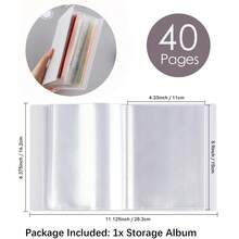 A6 Size Clear Sticker Photo Storage Album With 40 Pages For Postcards Stickers Stamp Cutting Dies Storage Book Organizer Folder Bags - A6 Photo Album/Storage Album - View 2