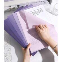5pcs L-Shaped A4 Folder, A4 Gradient Plastic File Bag, Office Supplies Single Page Document Archive Bag, Thickened Waterproof - A4 - View 1