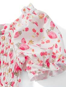 Mother Daughter Matching Dresses Summer Floral Short Sleeves A-Line Dress Mom And Me Family Matching Outfits - Bé sơ sinh màu hồng - 6 tháng - Xem 10