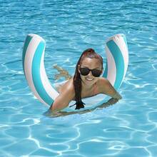 1pc U-Shaped Swimming Float, Thickened PVC Portable Water Pool Toy, Suitable For Vacation Swimming Pool And Beach Party, Beach Essentials, Pool Float - Multicolor - View 9