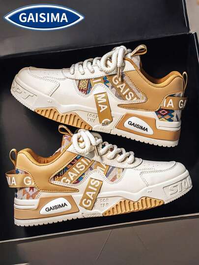GAISIMA 新款男士百搭小众原创休闲运动鞋，厚底防滑运动鞋，随机涂鸦图案