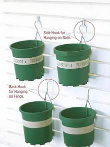 10pcs Flower Pot Holders, Ceramic Pot Hooks, Plant Hanging Hooks, Stainless Steel Pot Hangers, Indoor/Outdoor Plant Wall Mounts - One Size Fits All - View 7