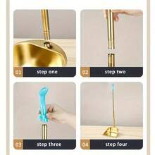 Heavy-Duty Golden Stainless Steel Broom And Dustpan Set - Broom Dust Pan With Long Handle Outdoor Dustpan Restaurant Dustpan Floor Cleaning Broom Standing Dustpan Cleaning Dustpan Garden Dustpan For Home Office - B - Xem 5