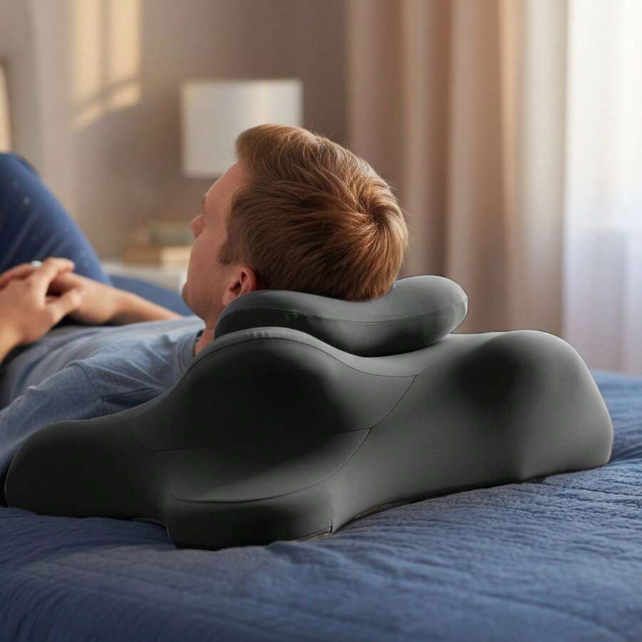 Rgonomic Memory Foam Wedge Pillow, 27° Angled Support For Neck, Back, Waist Leg Pain Relief, Multi-Position Prone Pillow With Removable Cover - Black - View 1