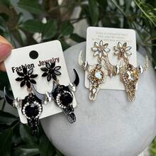 Bông tai Tauren bằng đồng thủ công, khảm thủy tinh, kiểu Gothic phương Tây, trang sức dự tiệc lễ hội. - động vật - Xem 3