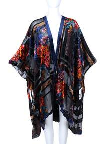 WeHello-Burnout Velvet Kimono For Women Long Cardigan Beach Cover Up Vacation Casual Shawl Swimwear Coverups Clothes Outfit Womenswear Chic Party Piece SpringStatements - xanh quân đội - Xem 6