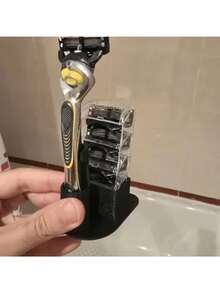 Bathroom Countertop Razor Holder, Manual Shaver Storage Rack, Tidy Vanity Organizer, Durable Plastic, Suitable For Home Bathroom Organization, Gift For Men And Families - A - View 3