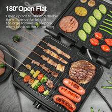YASHE 201 Stainless Steel Panini Press Grill With Adjustable Temperature, 4-Slice Indoor Grill, 180° Open Sandwich Maker With Drip Tray, Non-Stick Plates, Stainless Steel, 1200W - ABC19 - View 6