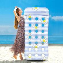 1 pezzo Piccolo galleggiante a forma di margherita forata, realizzato in materiale PVC rinforzato, sedia galleggiante per piscina, adatto per vacanze in spiaggia, feste in piscina, elementi essenziali da spiaggia, galleggiante per piscina - Multicolore - Visualizzare 6