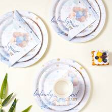 Bộ đồ dùng ăn uống dùng một lần họa tiết gấu bông ngôi sao, đĩa tiệc 7/9 inch, đĩa giấy, cốc, khăn ăn dùng một lần, thích hợp cho các dịp lễ, đám cưới, lễ đính hôn, sinh nhật, tiệc tùng, lễ kỷ niệm. - Nhiều màu - Xem 3