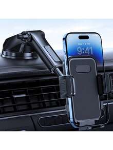 Adjustable Car Phone Holder Mount, Phone Mount For Car Windshield Dashboard, Universal Carbon Fiber Hands Free Automobile Cell Phone Holder Fit For Smartphone - One-click - View 8
