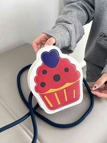 Túi in hình hoạt hình mới cho bé gái, túi đeo vai thời trang nữ tính đa năng, túi đeo chéo hình bánh mì dễ thương của Niche. - Nhiều màu - Xem 7